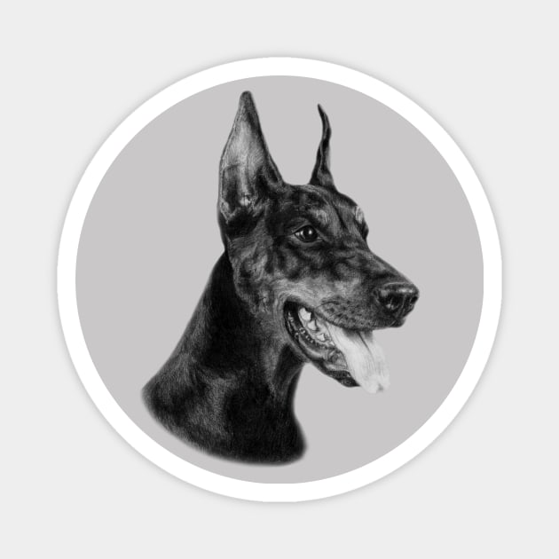 Doberman Magnet by animalpaintings